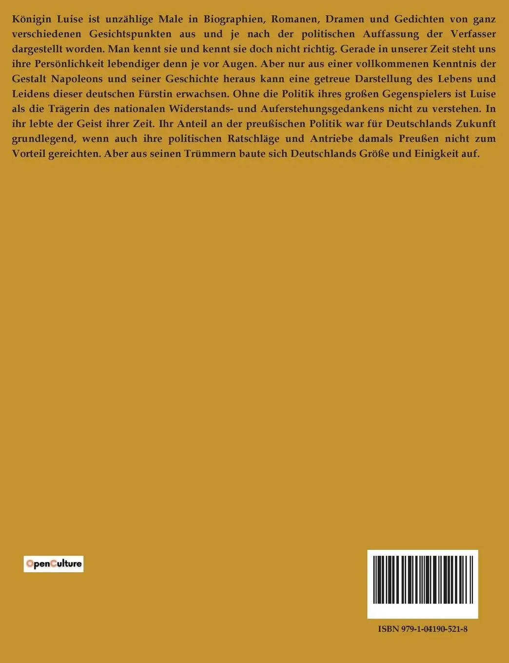 Rückseite: 9791041905218 | Königin Luise | Gertrude Aretz | Taschenbuch | 112 S. | Deutsch | 2023