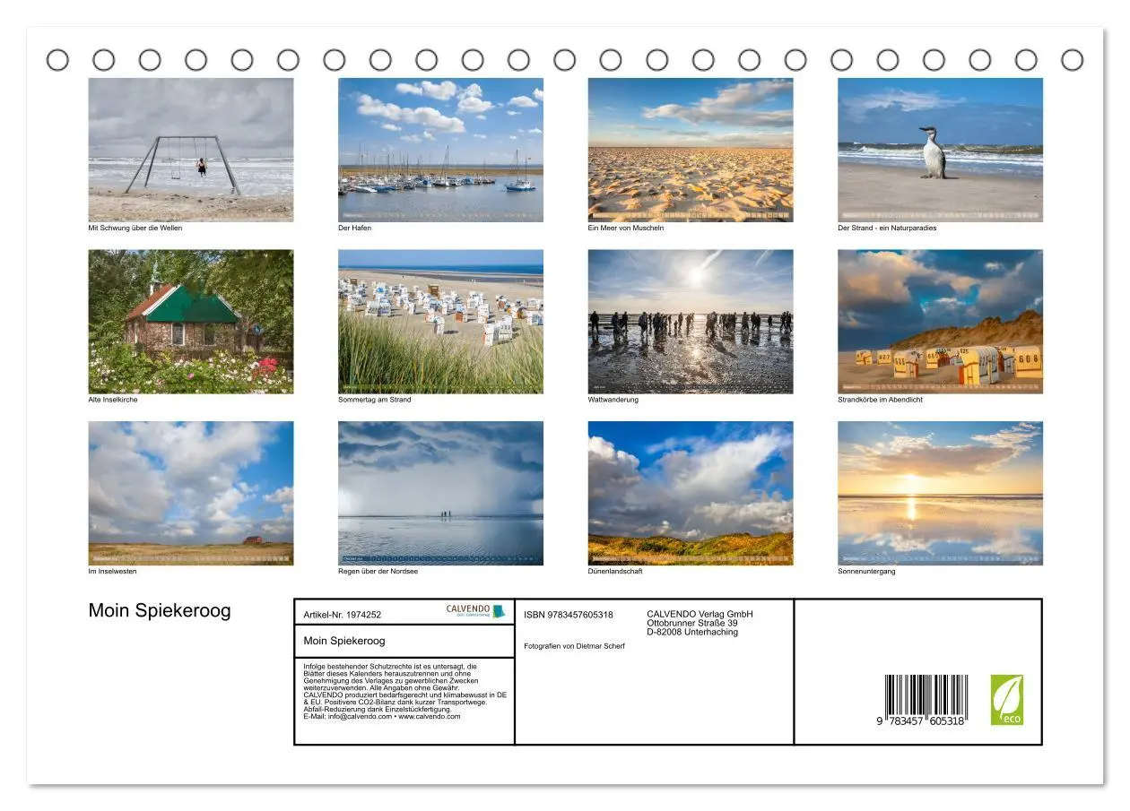 Bild: 9783457605318 | Moin Spiekeroog (Tischkalender 2026 DIN A5 quer), CALVENDO...