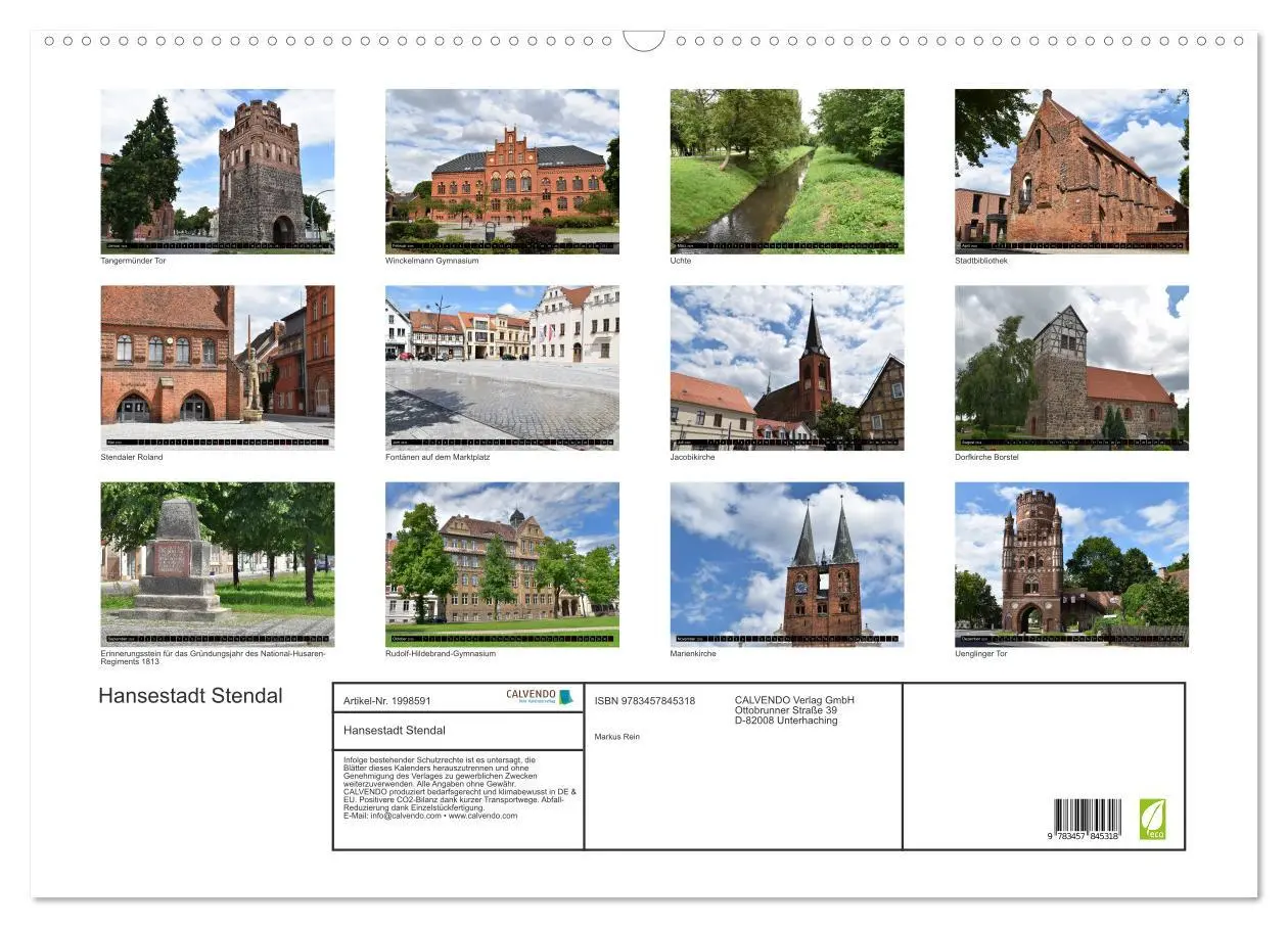 Bild: 9783457845318 | Hansestadt Stendal (Wandkalender 2026 DIN A2 quer), CALVENDO...