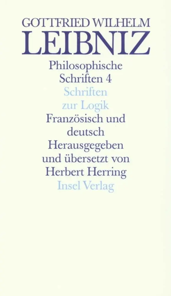 Cover: 9783458145318 | Schriften zur Logik und zur philosophischen Grundlegung von...