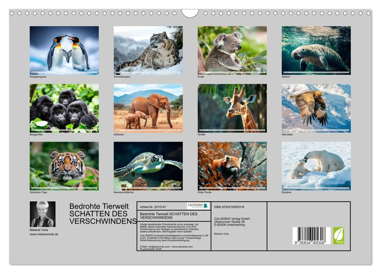 Bild: 9783516005318 | Bedrohte Tierwelt SCHATTEN DES VERSCHWINDENS (Wandkalender 2026 DIN...