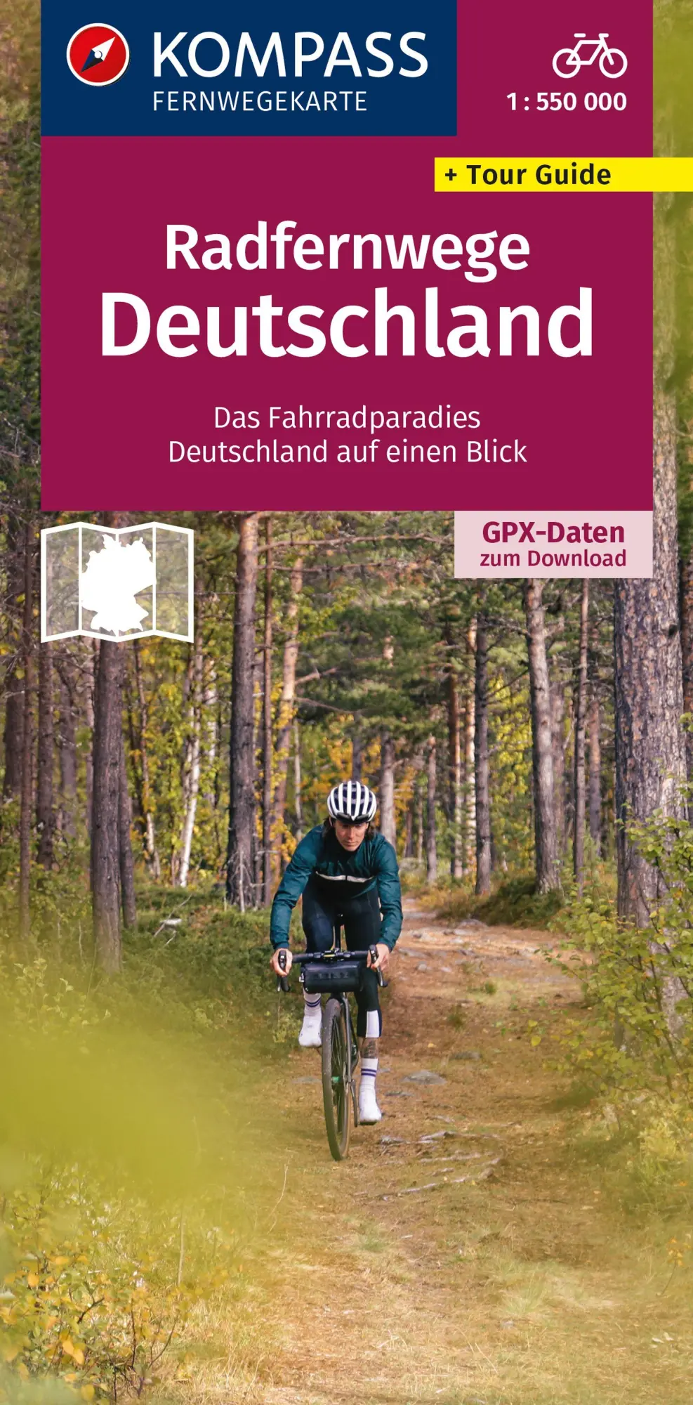 Cover: 9783991215318 | KOMPASS Radfernwegekarte Radfernwege Deutschland 1:550.000 | GmbH