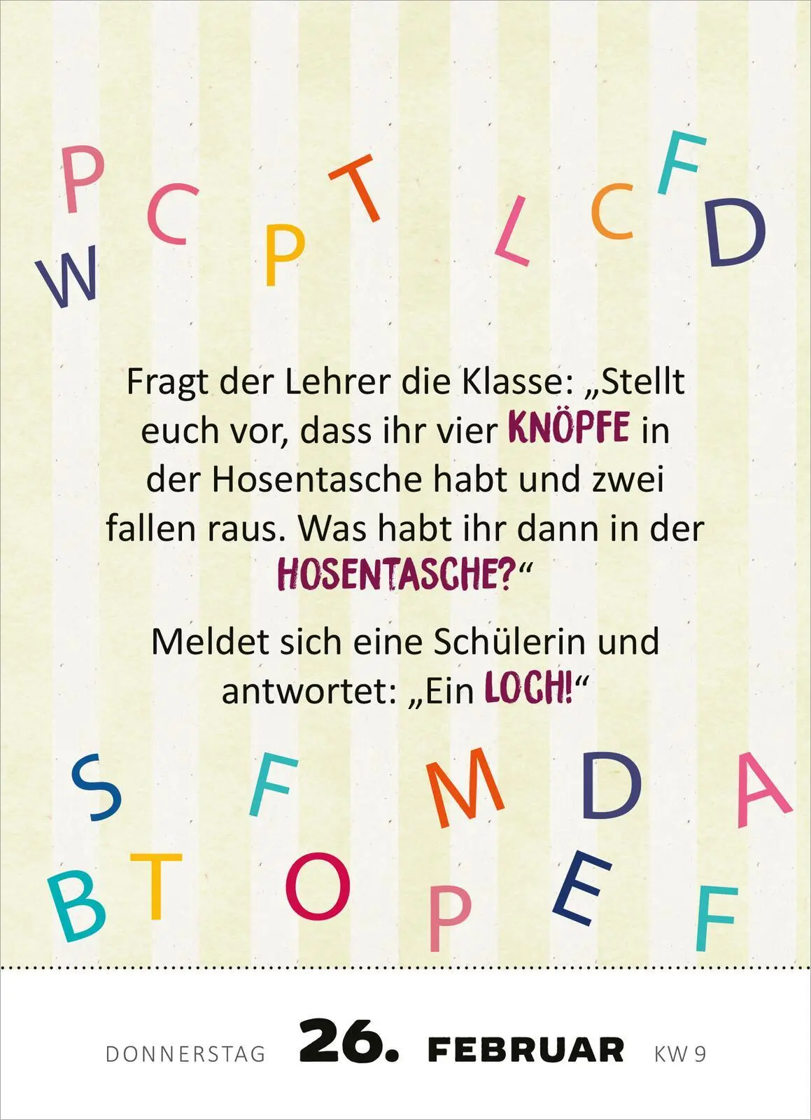 Bild: 4014489135418 | Abreißkalender 365 lustige Kinderwitze 2026 | Kalender | 640 S. | 2026