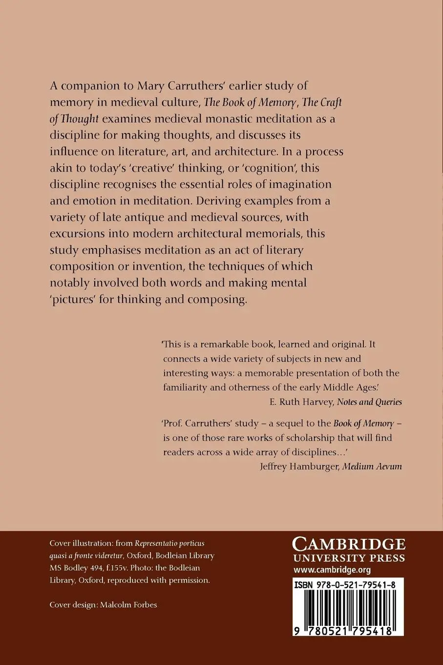 Rückseite: 9780521795418 | The Craft of Thought | Mary J. Carruthers (u. a.) | Taschenbuch | 2011