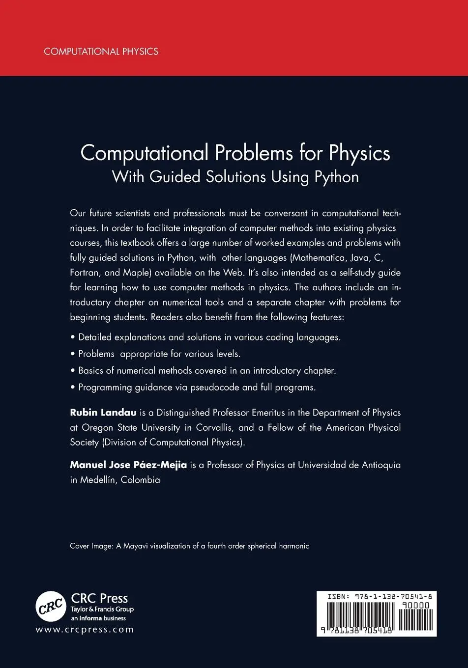 Rückseite: 9781138705418 | Computational Problems for Physics | Rubin H. Landau (u. a.) | Buch