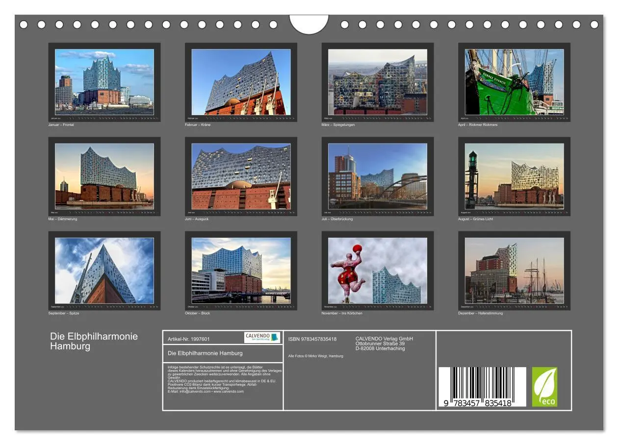 Bild: 9783457835418 | Die Elbphilharmonie Hamburg (Wandkalender 2026 DIN A4 quer),...