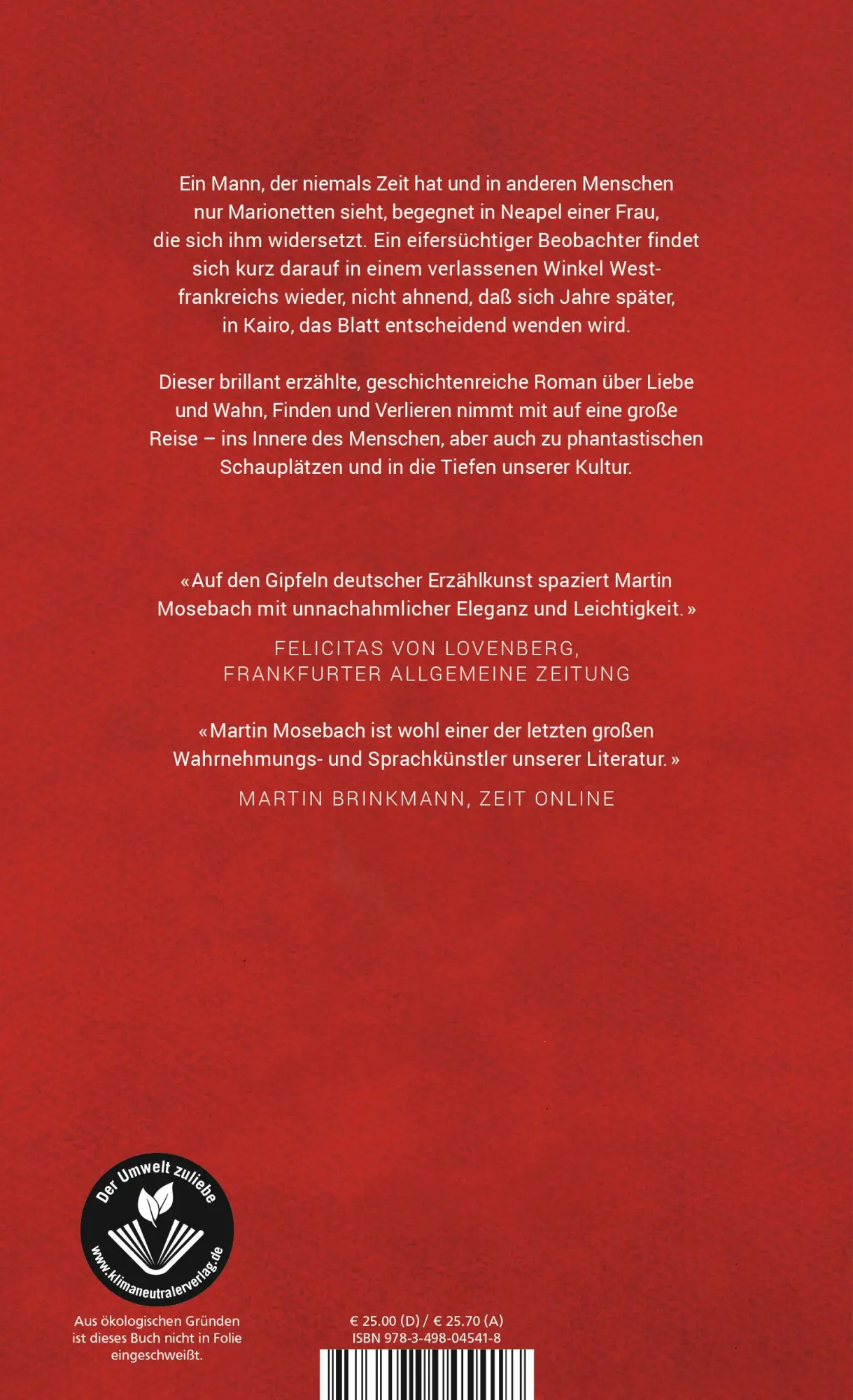 Rückseite: 9783498045418 | Krass | Roman | Martin Mosebach | Buch | 528 S. | Deutsch | 2021