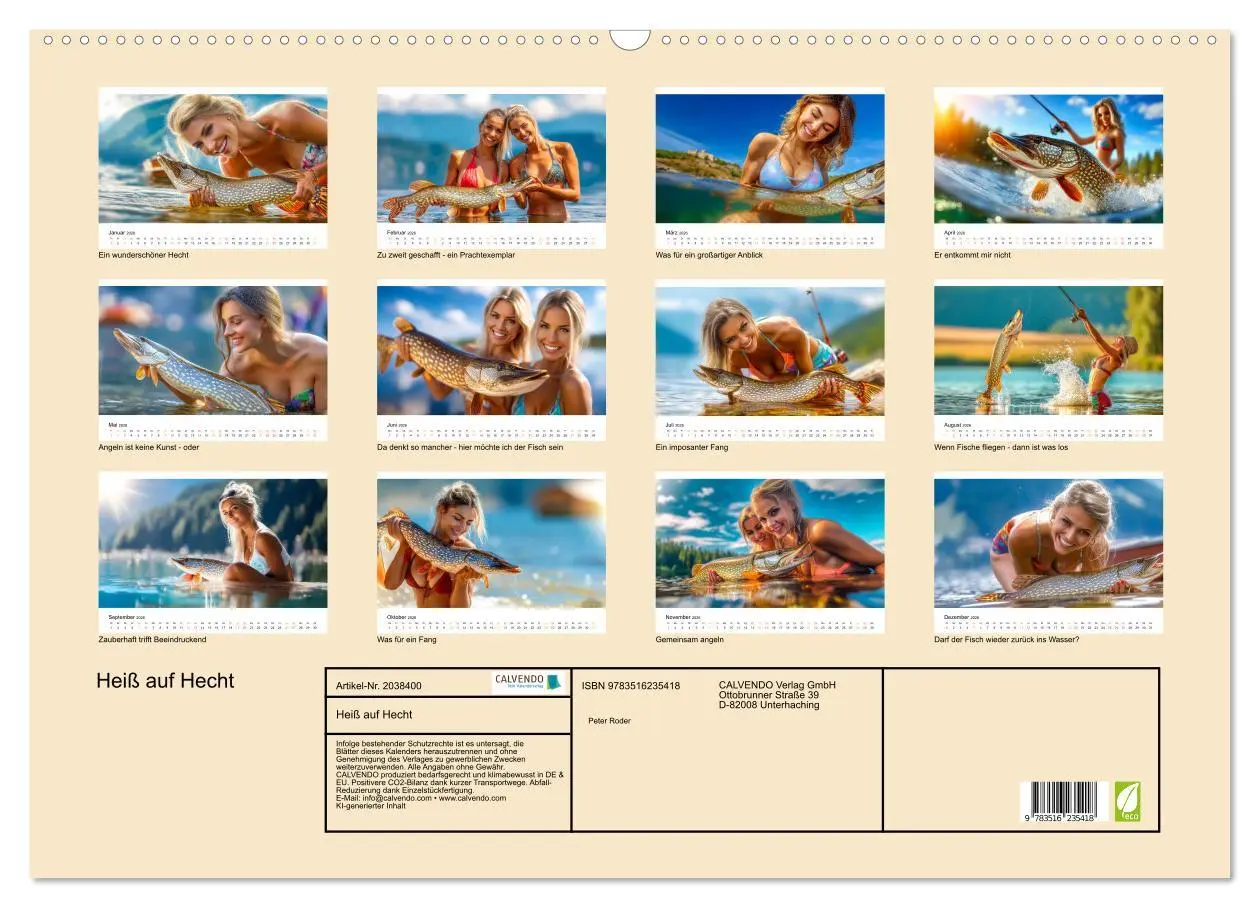 Bild: 9783516235418 | Heiß auf Hecht (Wandkalender 2026 DIN A2 quer), CALVENDO...