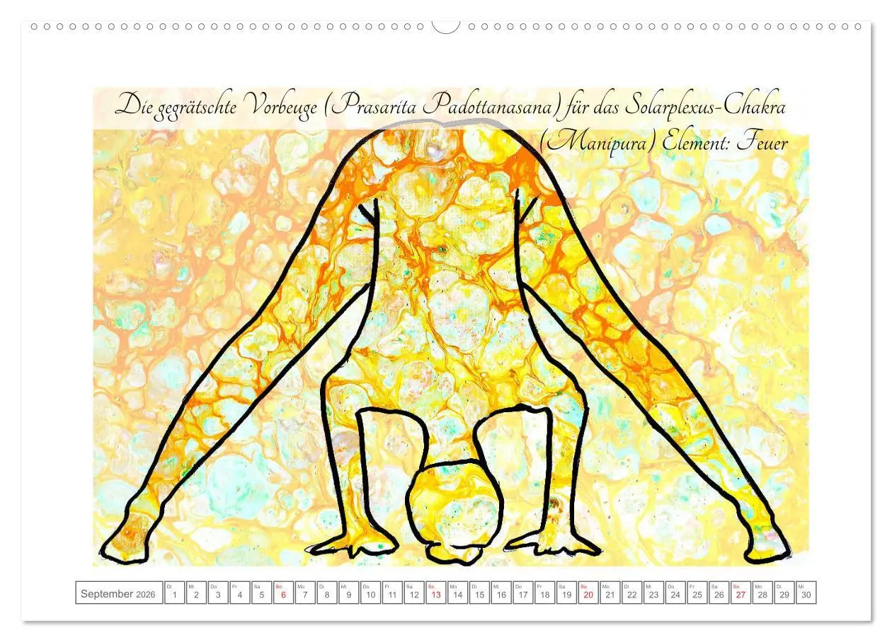Bild: 9783457685518 | Chakren Yoga (Wandkalender 2026 DIN A2 quer), CALVENDO Monatskalender