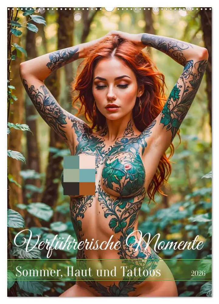 Cover: 9783516605518 | Verführerische Momente - Sommer, Haut und Tattoos (Wandkalender...