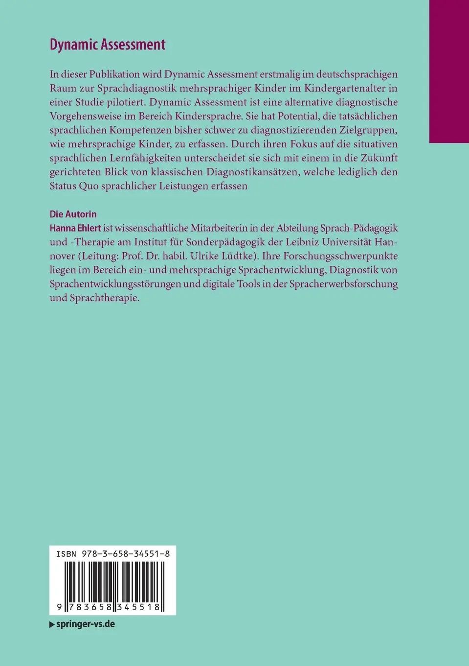 Rückseite: 9783658345518 | Dynamic Assessment | Hanna Ehlert | Taschenbuch | xxv | Deutsch | 2021