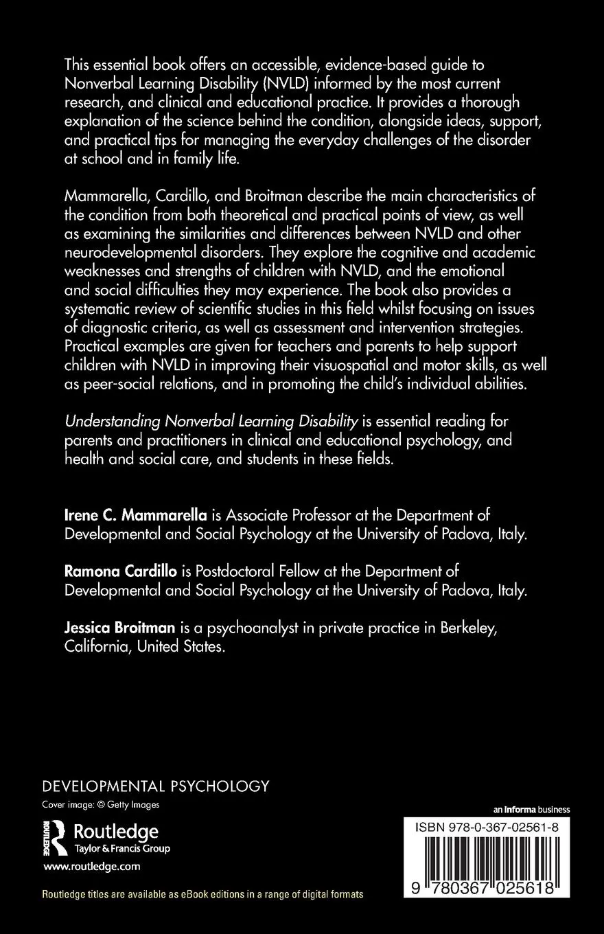 Rückseite: 9780367025618 | Understanding Nonverbal Learning Disability | Mammarella (u. a.)