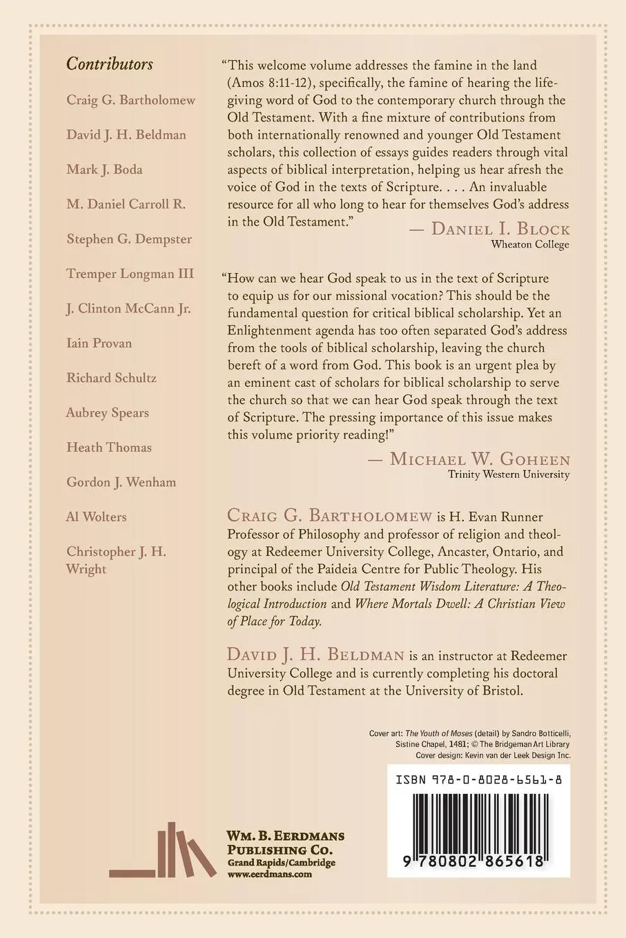 Rückseite: 9780802865618 | Hearing the Old Testament | Listening for God's Address | Taschenbuch