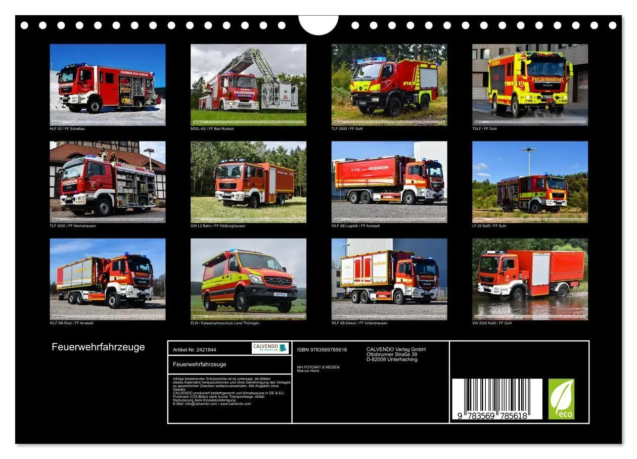 Bild: 9783569785618 | Feuerwehrfahrzeuge (Wandkalender 2027 DIN A4 quer), CALVENDO...