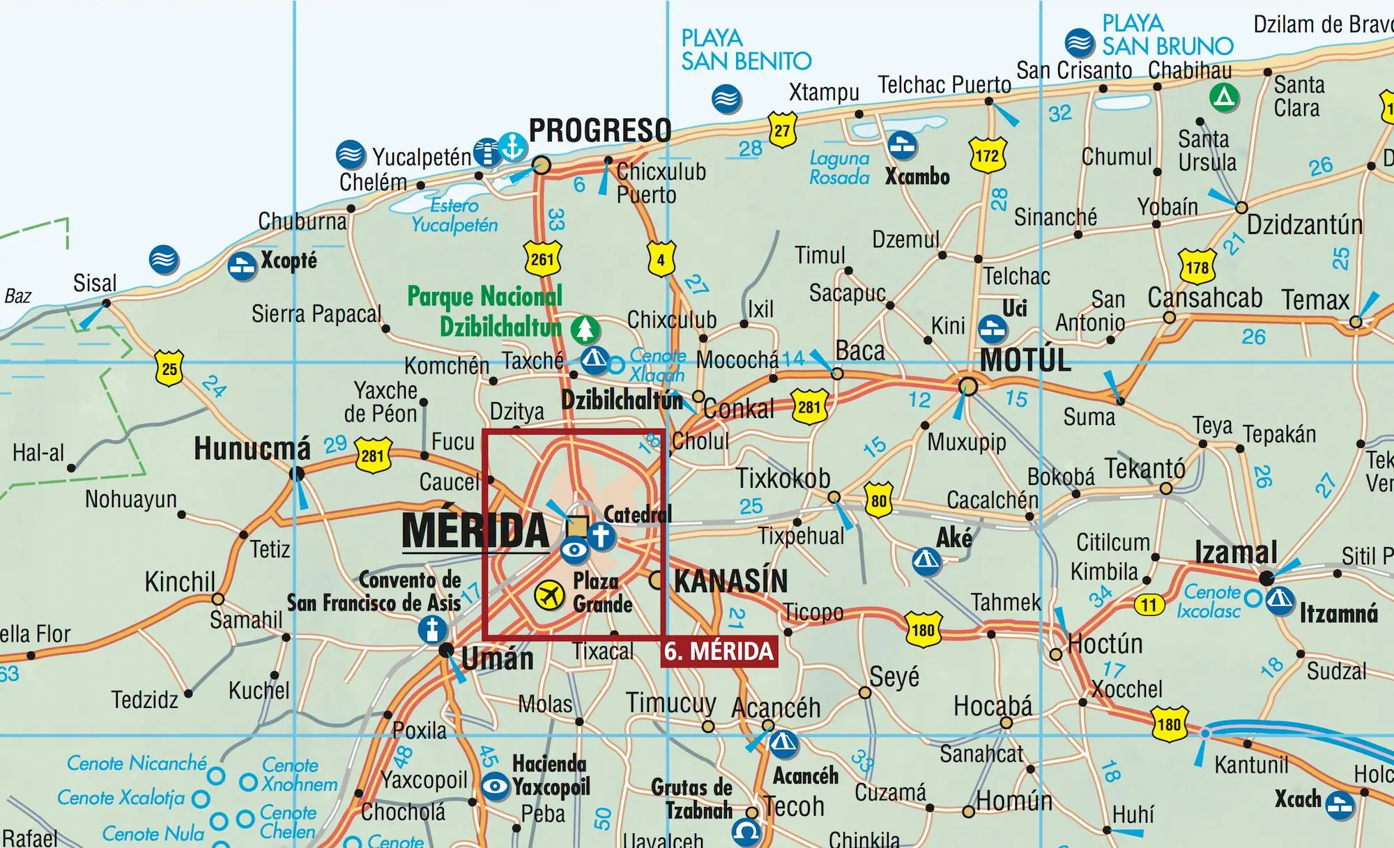 Bild: 9783866095618 | Yucatan 1 : 1 000 000. Road Map + City Maps | (Land-)Karte | 2 S.