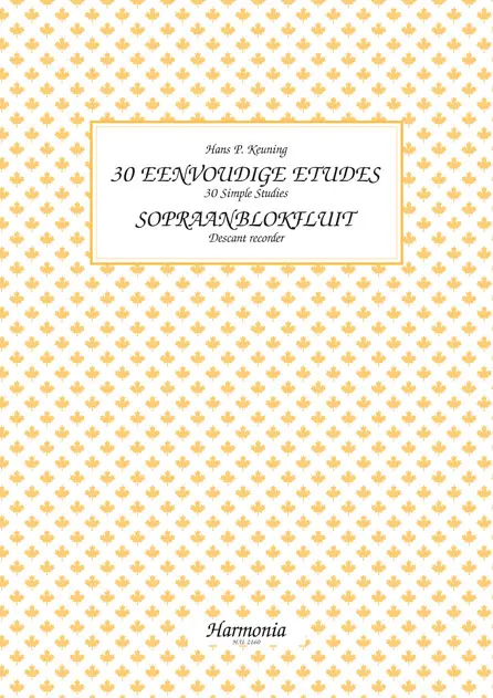 Cover: 9789043155618 | 30 Eenvoudige Etudes | Hans P. Keuning | Buch | Harmonia
