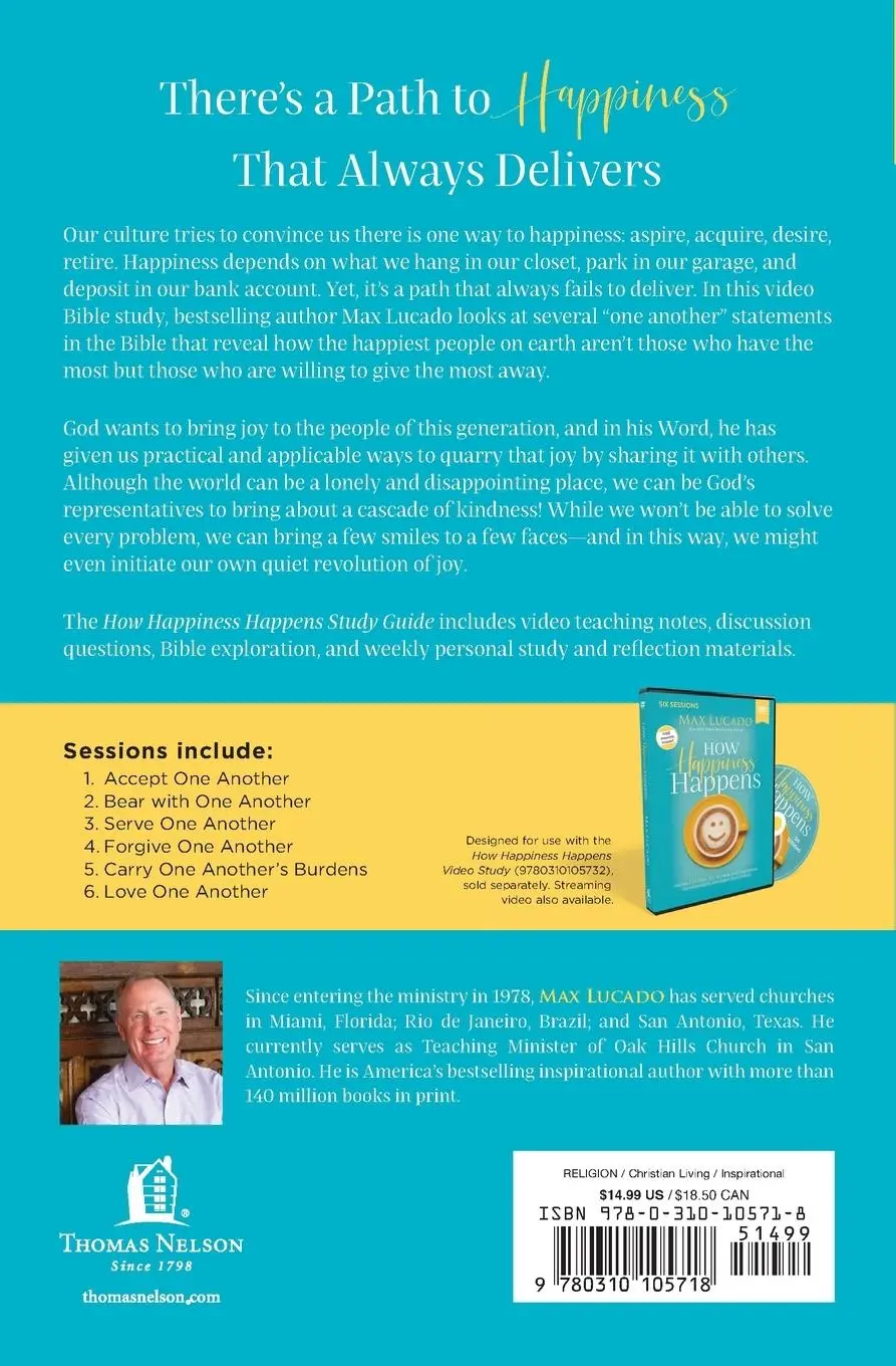 Rückseite: 9780310105718 | How Happiness Happens Study Guide | Max Lucado | Taschenbuch | 2019