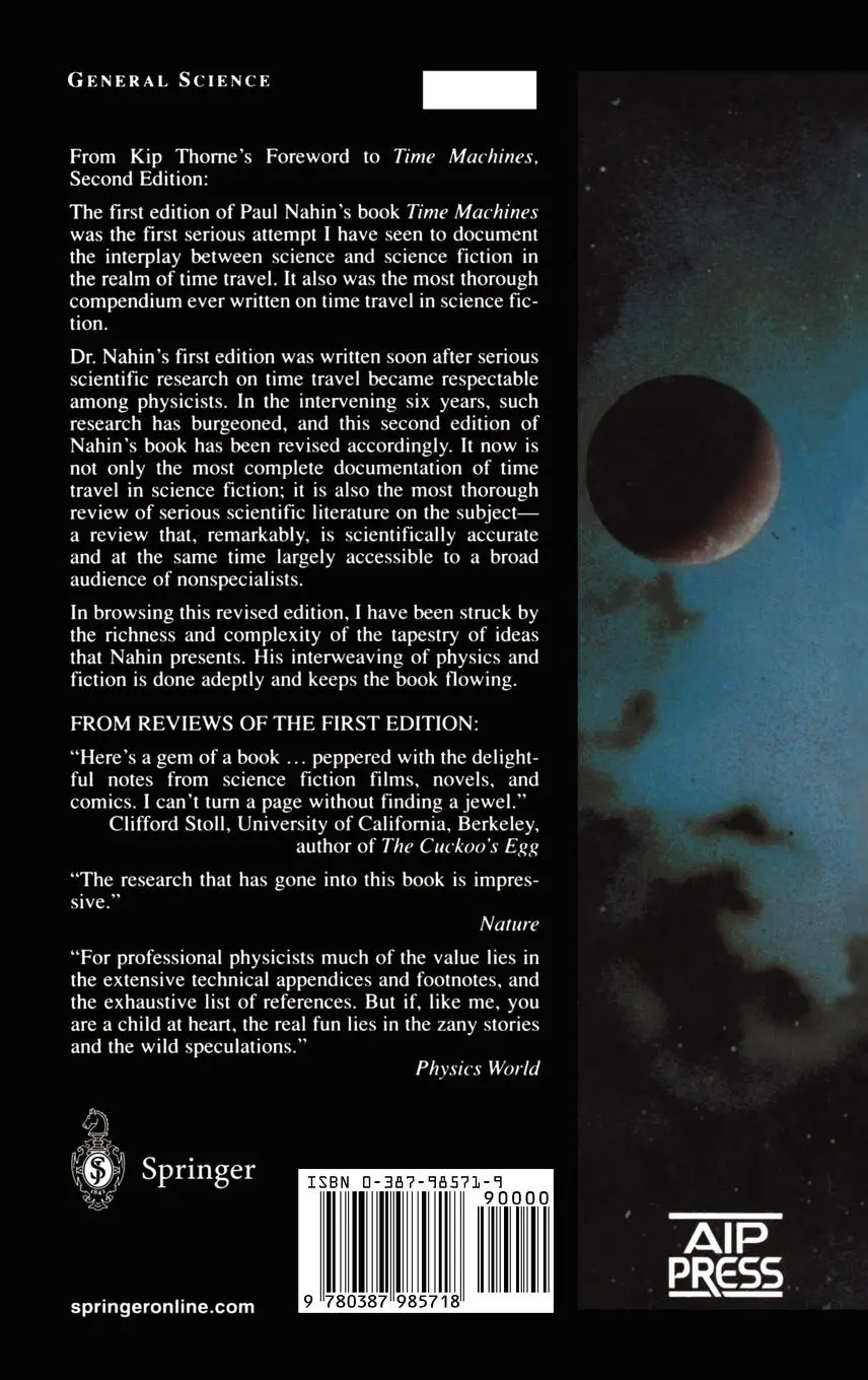 Rückseite: 9780387985718 | Time Machines | Paul J. Nahin | Buch | xxxiv | Englisch | 1998