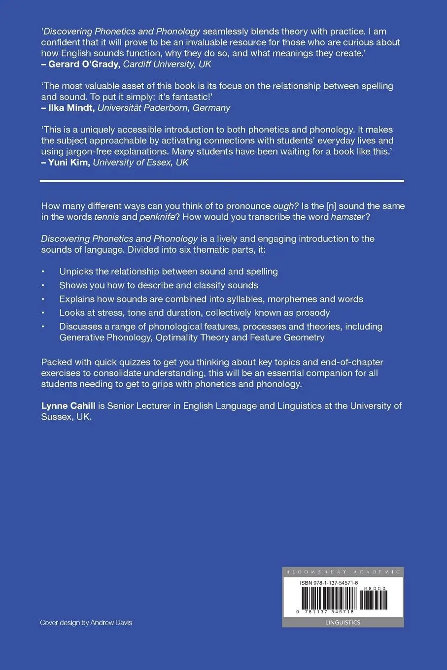 Rückseite: 9781137545718 | Discovering Phonetics and Phonology | Lynne Cahill | Taschenbuch
