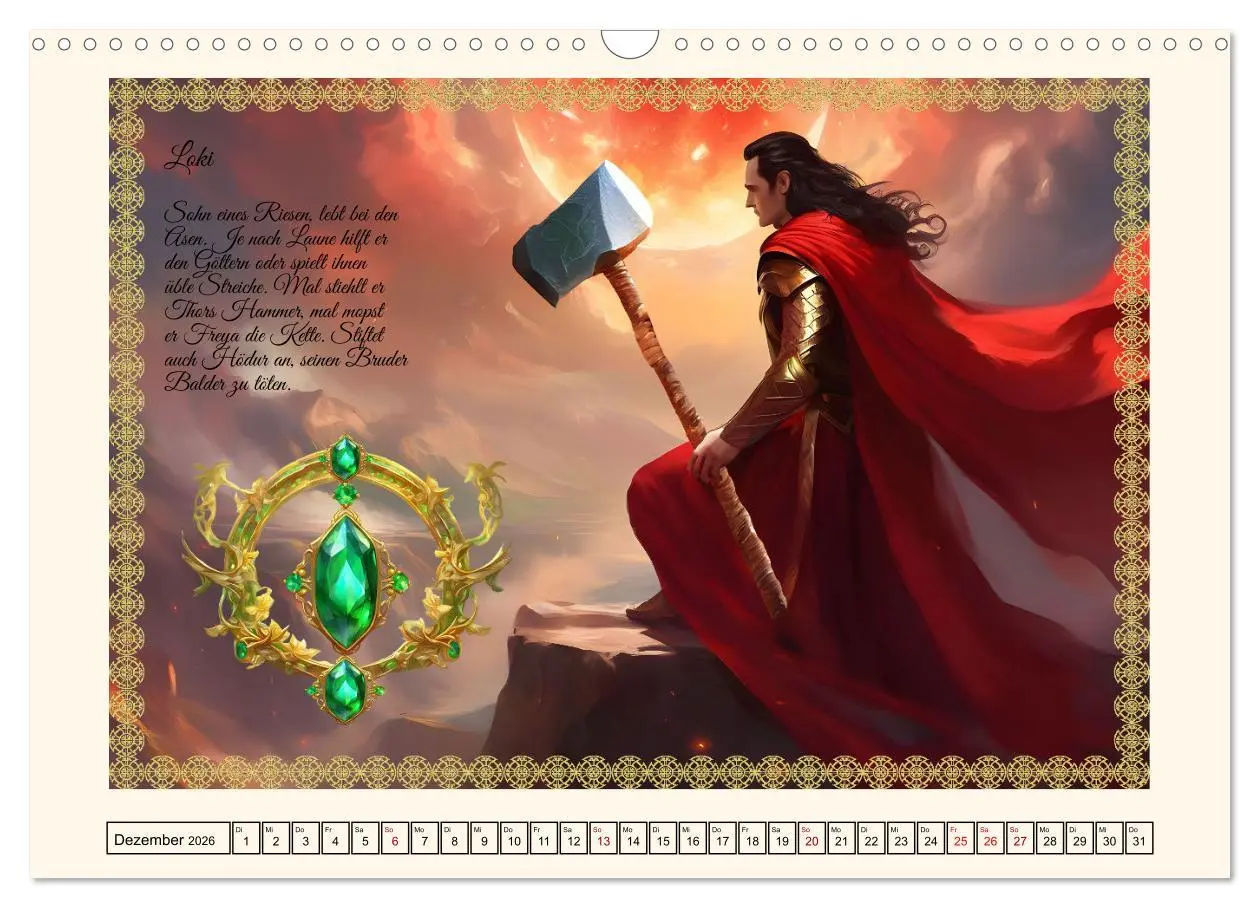 Bild: 9783457285718 | Nordische Mythen (Wandkalender 2026 DIN A3 quer), CALVENDO...