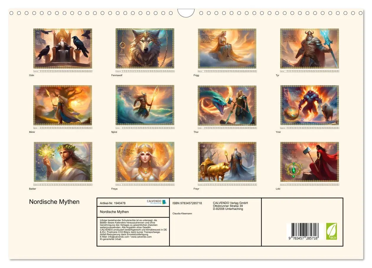 Bild: 9783457285718 | Nordische Mythen (Wandkalender 2026 DIN A3 quer), CALVENDO...