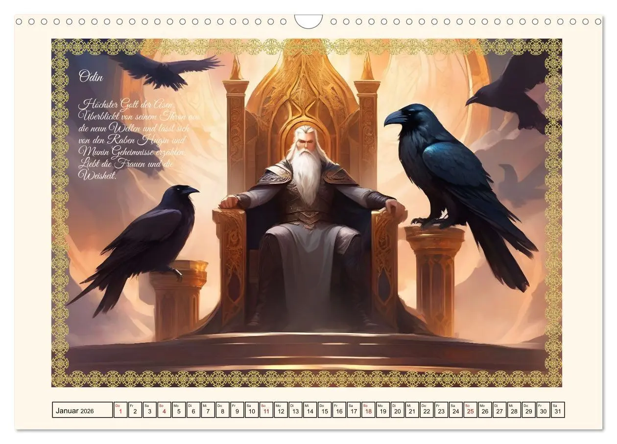 Bild: 9783457285718 | Nordische Mythen (Wandkalender 2026 DIN A3 quer), CALVENDO...