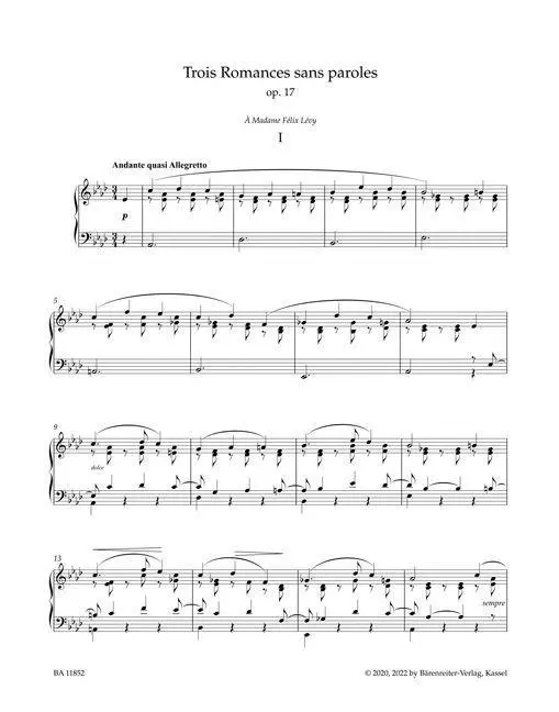 Bild: 9790006575718 | Trois Romances sans paroles für Klavier op. 17 | Gabriel Fauré | Buch