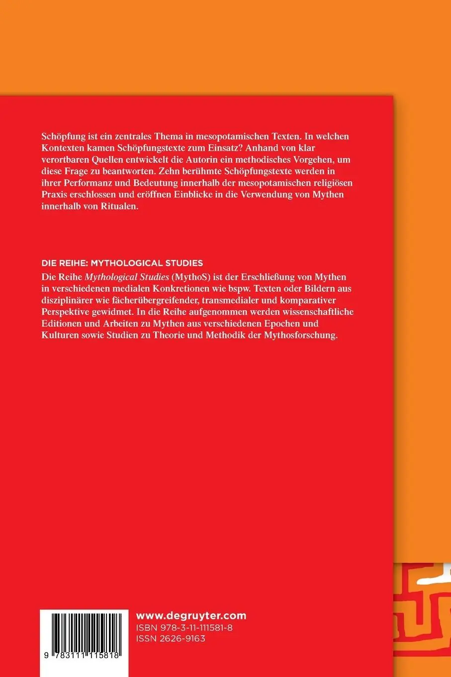Rückseite: 9783111115818 | Mesopotamische Schöpfungstexte in Ritualen | Kerstin Maiwald | Buch