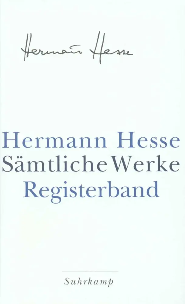 Cover: 9783518415818 | Registerband | Hermann Hesse | Buch | 928 S. | Deutsch | 2007