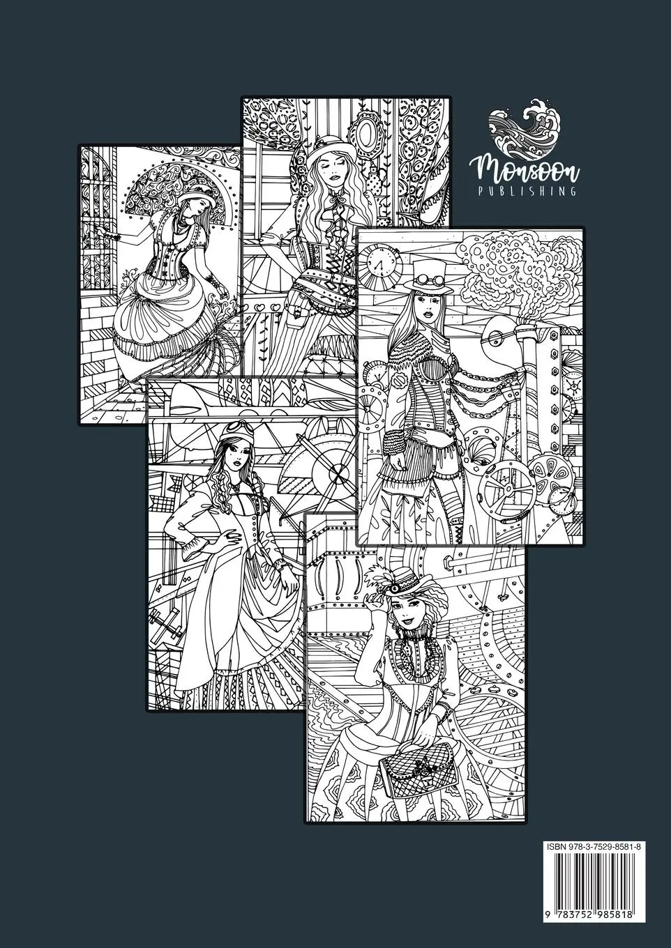 Rückseite: 9783752985818 | Steampunk Coloring Book for Adults | Monsoon Publishing | Taschenbuch