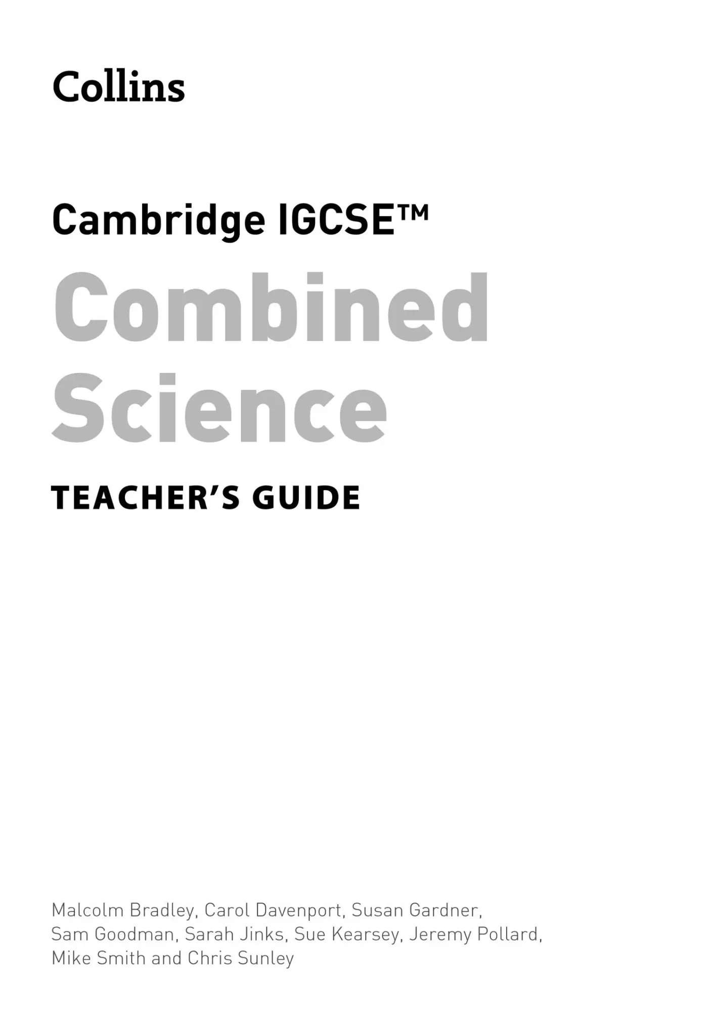 Bild: 9780008545918 | Cambridge Igcse(tm) Combined Science Teacher Guide | Malcolm Bradley