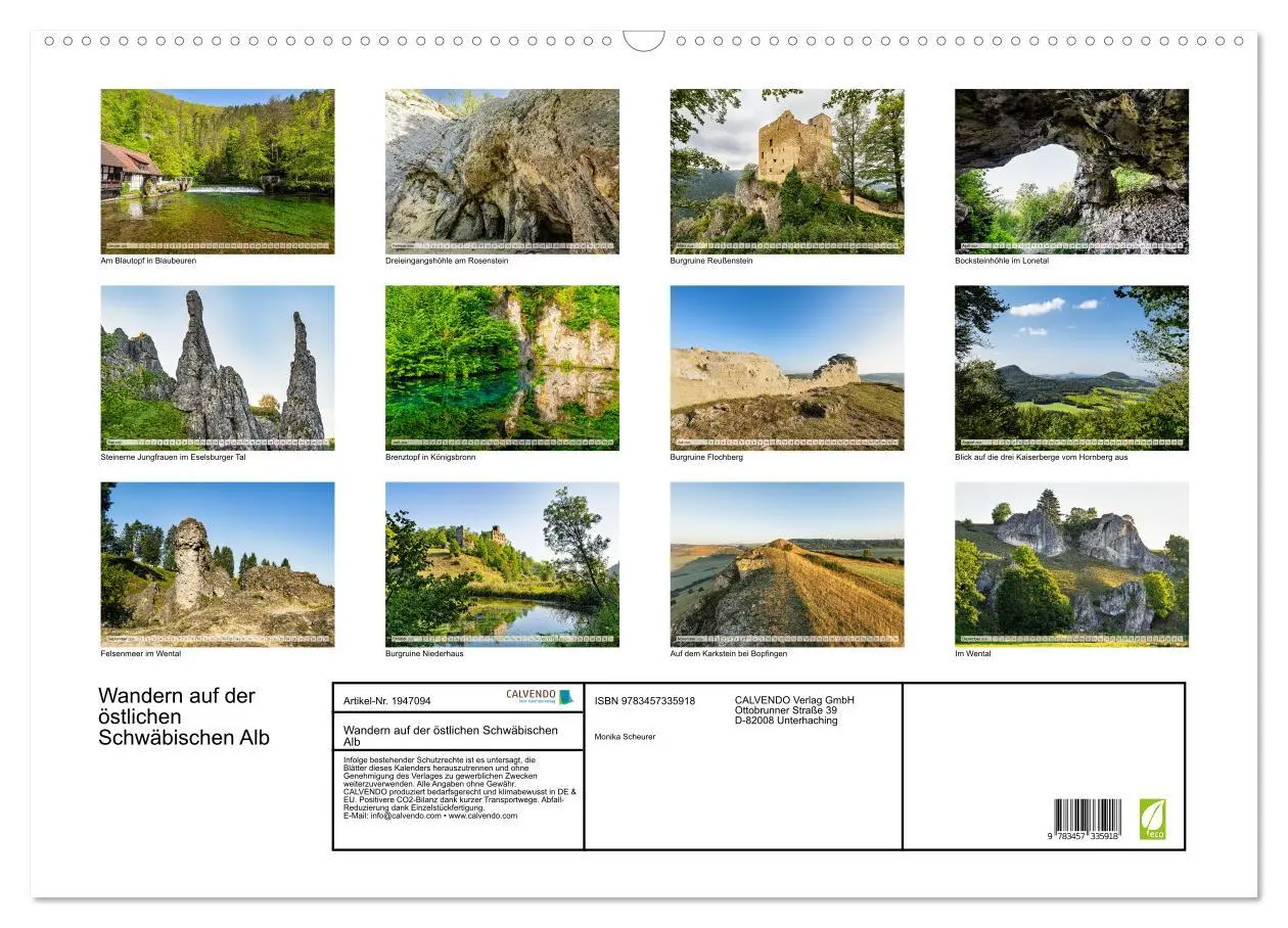 Bild: 9783457335918 | Wandern auf der östlichen Schwäbischen Alb (Wandkalender 2026 DIN...