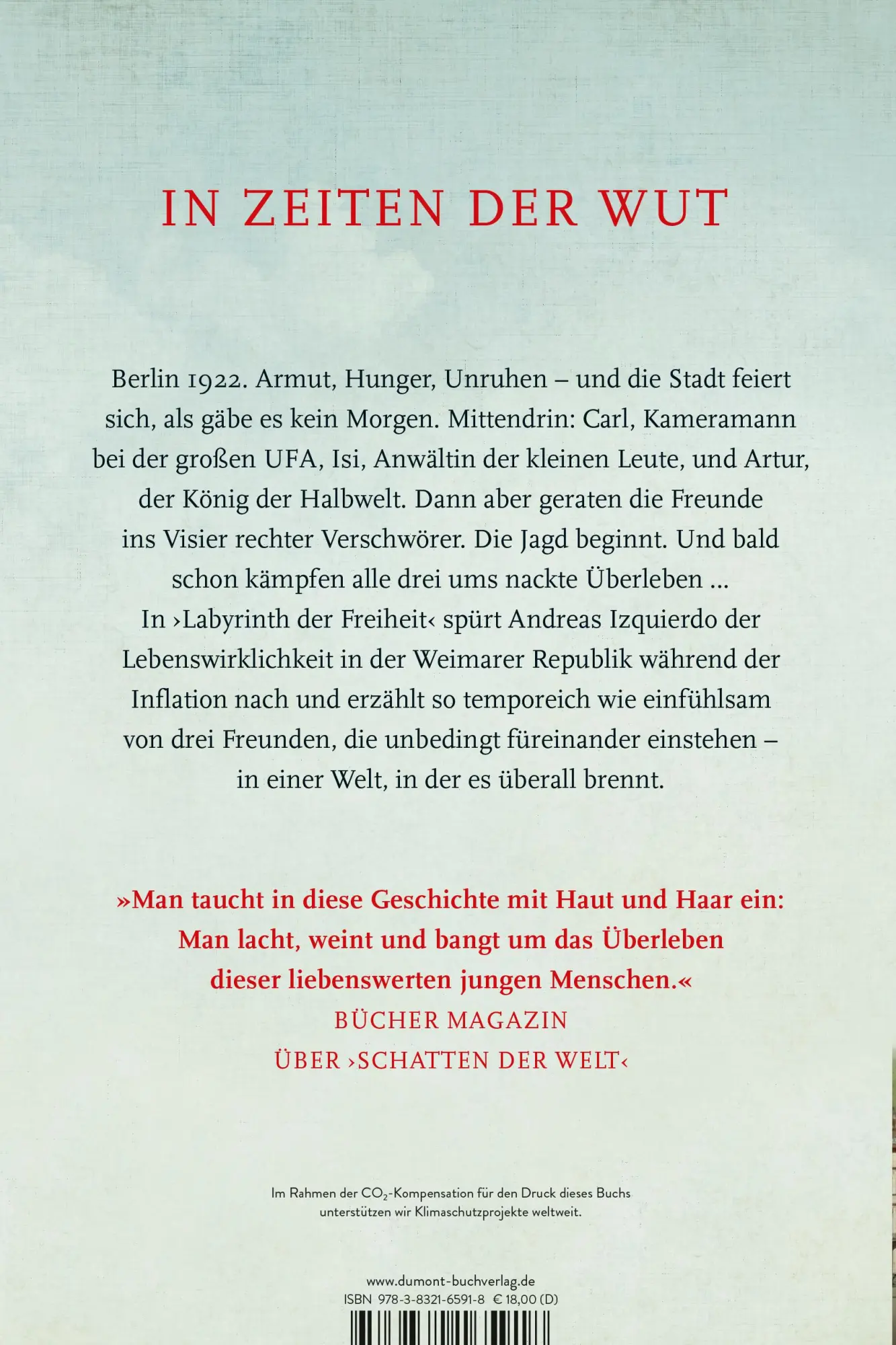 Rückseite: 9783832165918 | Labyrinth der Freiheit | Roman | Andreas Izquierdo | Taschenbuch