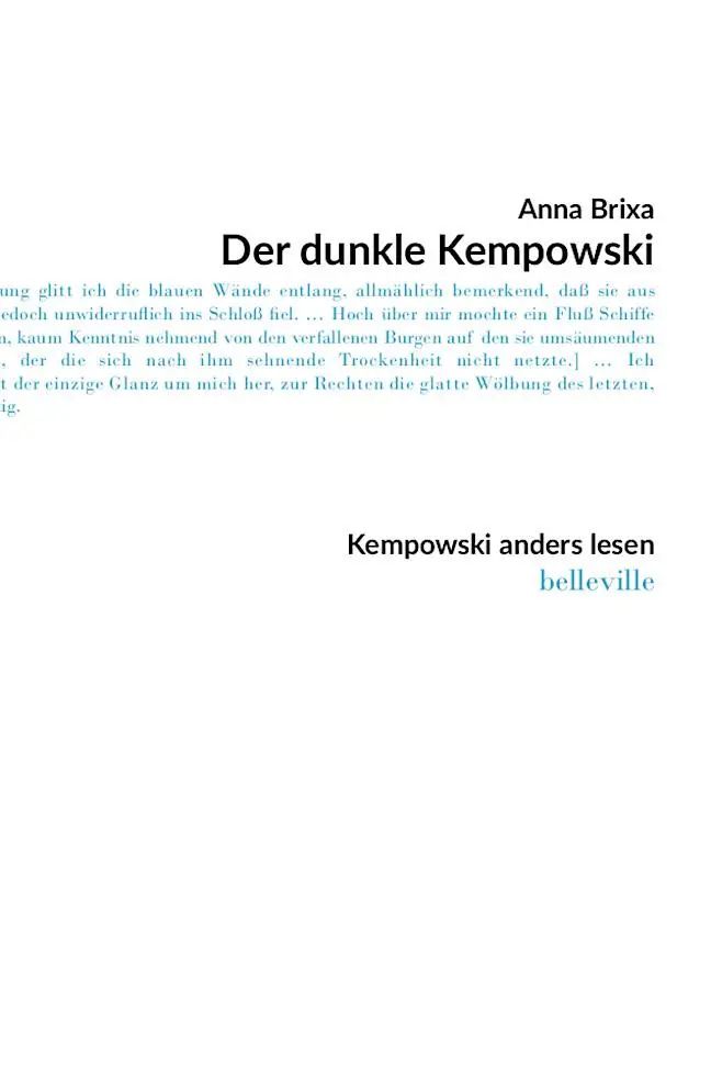 Cover: 9783946875918 | Der dunkle Kempowski | Kempowski anders lesen | Anna Brixa | Buch