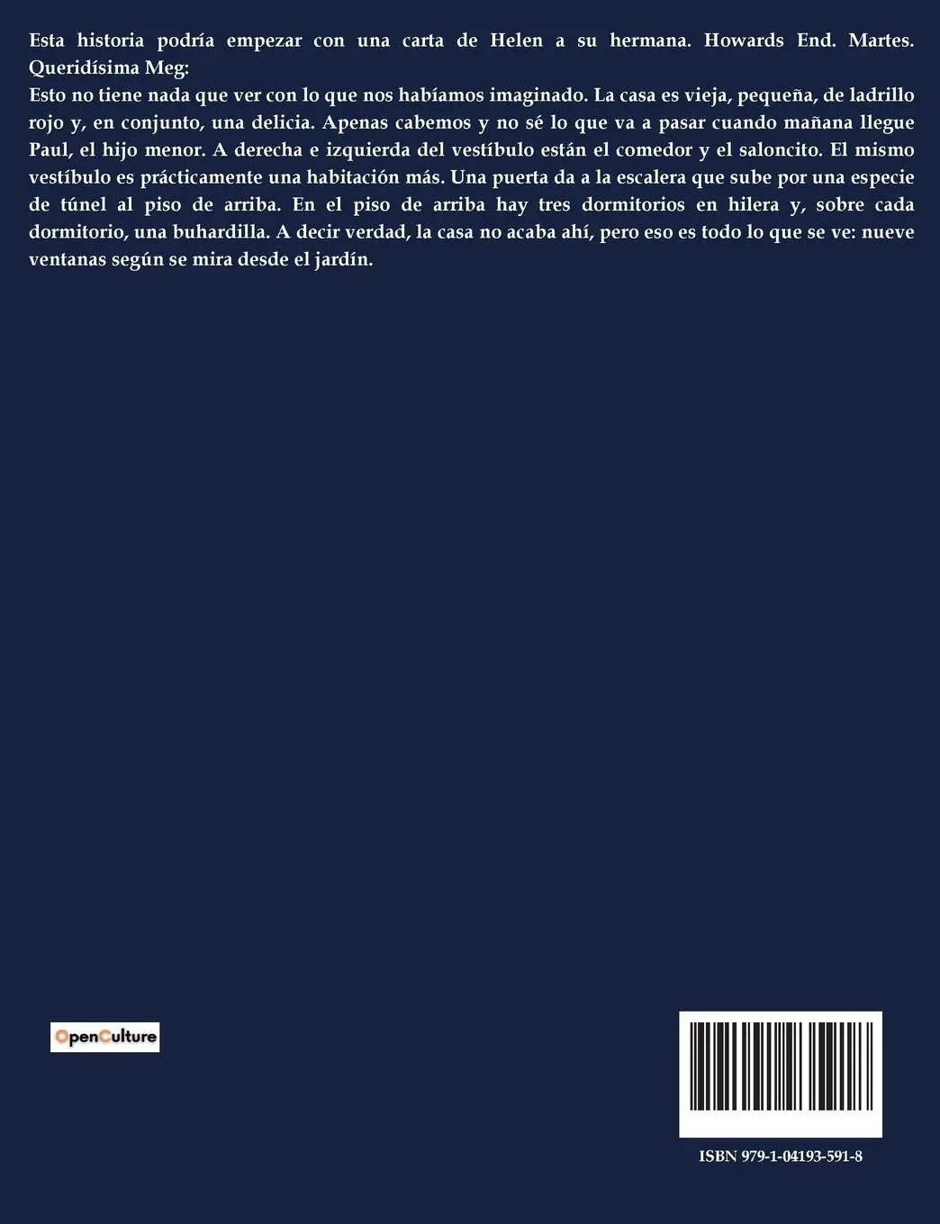 Rückseite: 9791041935918 | Regreso a Howards End | E. M. Forster | Taschenbuch | Spanisch | 2023