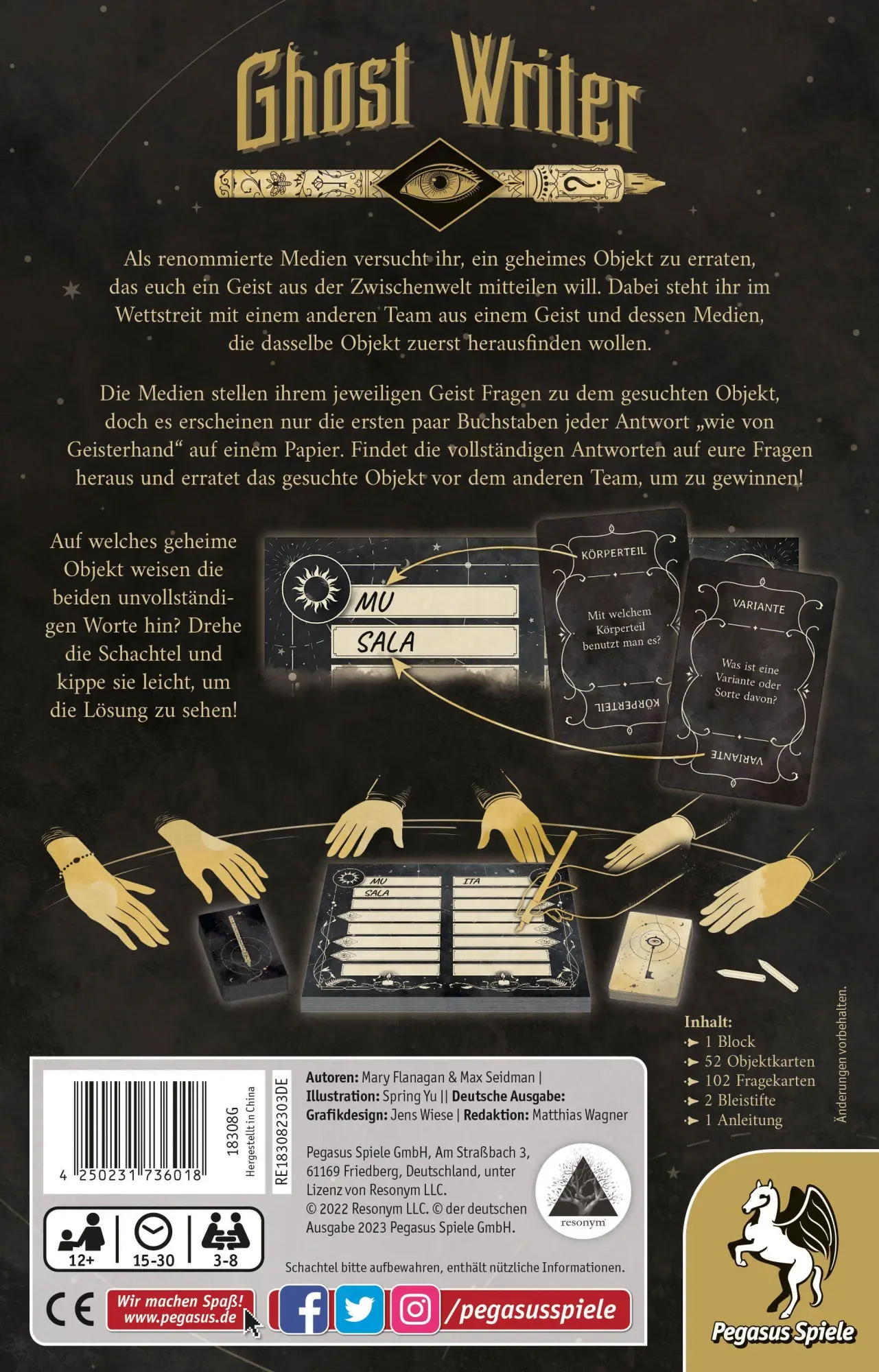 Bild: 4250231736018 | Ghost Writer | Mary Flanagan | Spiel | Brettspiel | 18308G | Deutsch