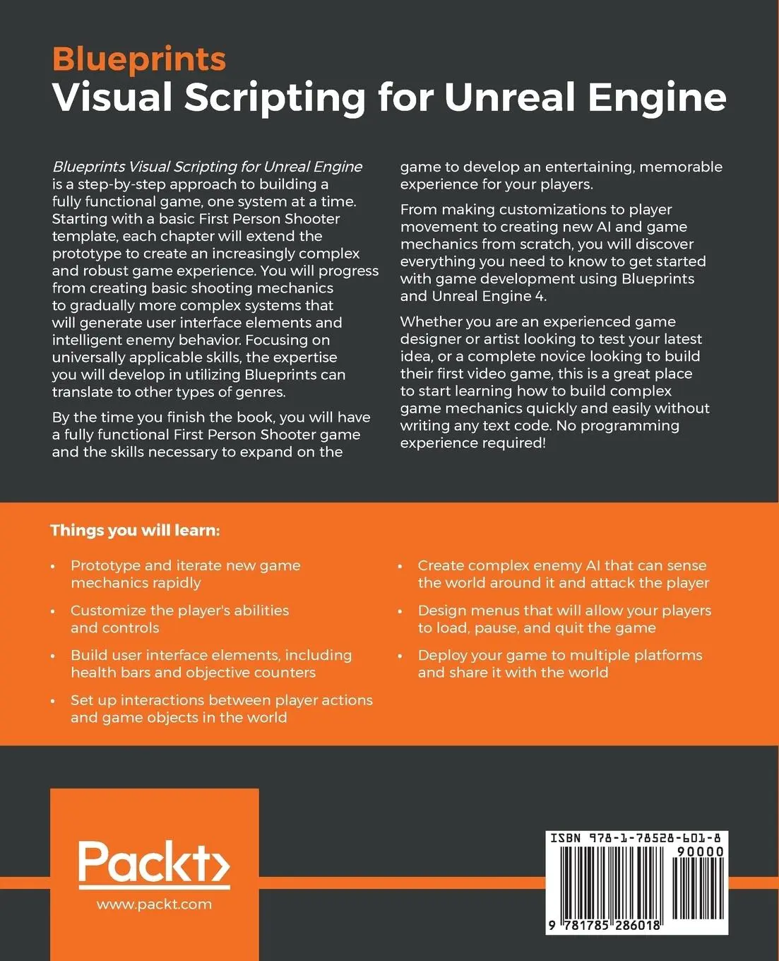 Rückseite: 9781785286018 | Blueprints Visual Scripting for Unreal Engine | Brenden Sewell | Buch