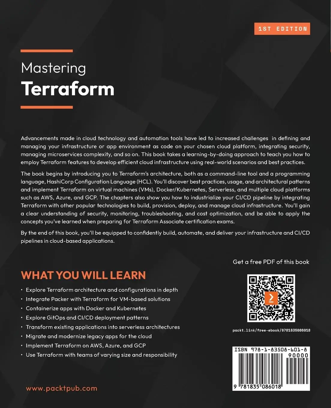 Rückseite: 9781835086018 | Mastering Terraform | Mark Tinderholt | Taschenbuch | Englisch | 2024