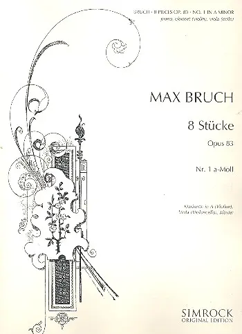 Cover: 9790221106018 | Pezzi (8) Op. 83 N. 1 La M. Cl(Vn), Va(Vc) E Pf | Max Bruch | Buch