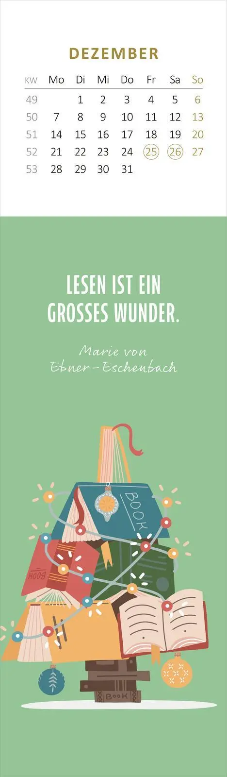 Bild: 4014489136118 | Lesezeichenkalender Vom Glück, zu lesen 2026 | Kalender | 26 S. | 2026