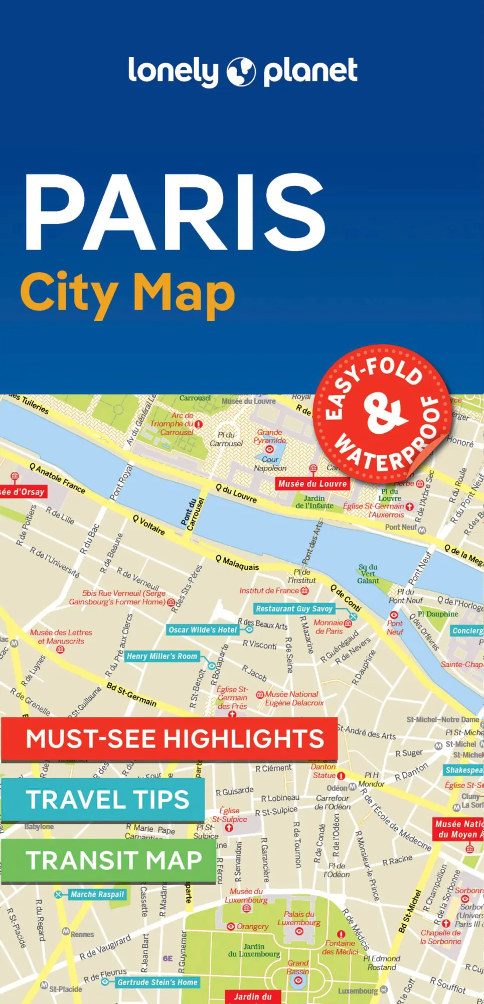 Cover: 9781787016118 | Lonely Planet Paris City Map | Lonely Planet | (Land-)Karte | Englisch