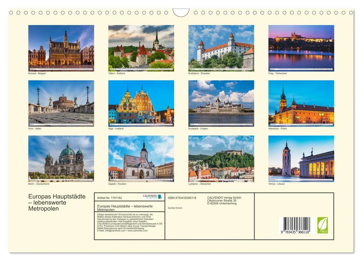Bild: 9783435366118 | Europas Hauptstädte - lebenswerte Metropolen (Wandkalender 2025 DIN...