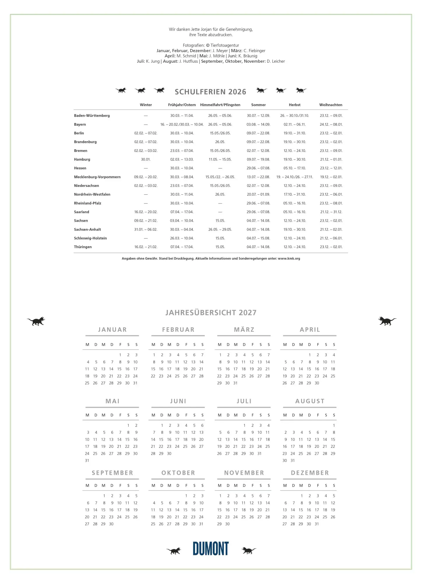 Bild: 4069095006218 | DUMONTS Katzenkalender 2026 - Broschürenkalender - Wandkalender -...