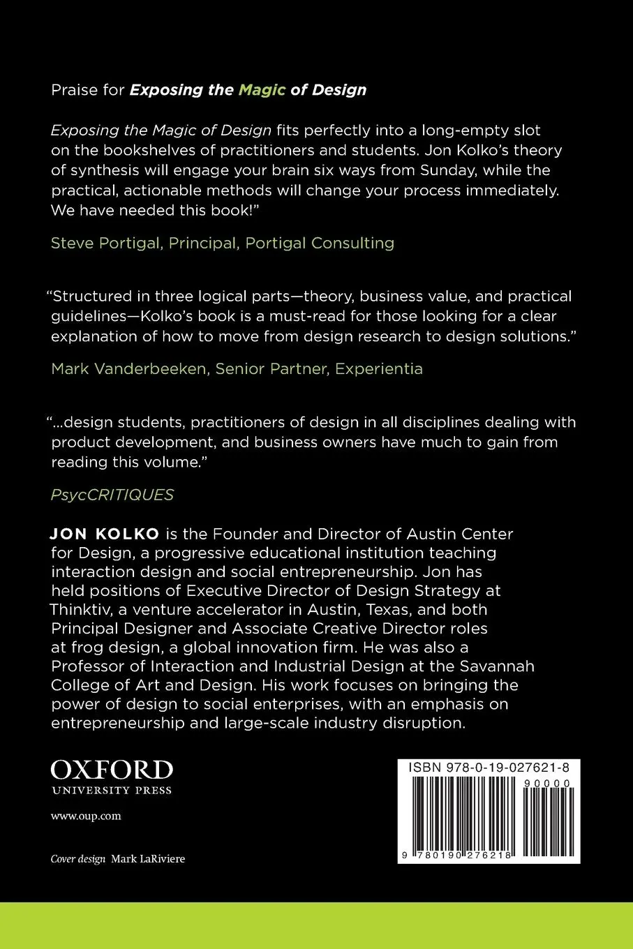 Rückseite: 9780190276218 | Exposing the Magic of Design | Jon Kolko | Taschenbuch | Englisch