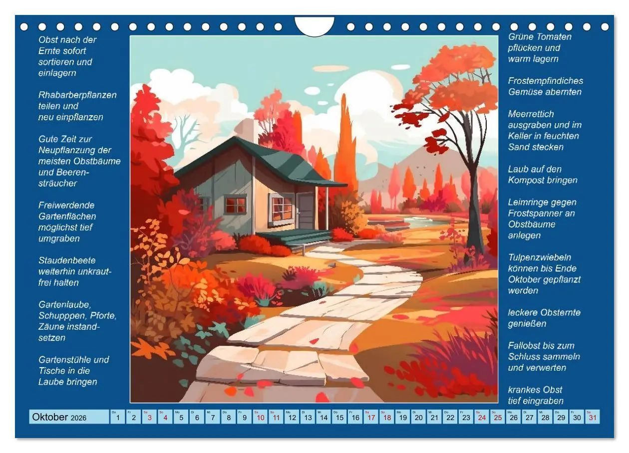 Bild: 9783457376218 | Was mache ich wann im Garten (Wandkalender 2026 DIN A4 quer),...