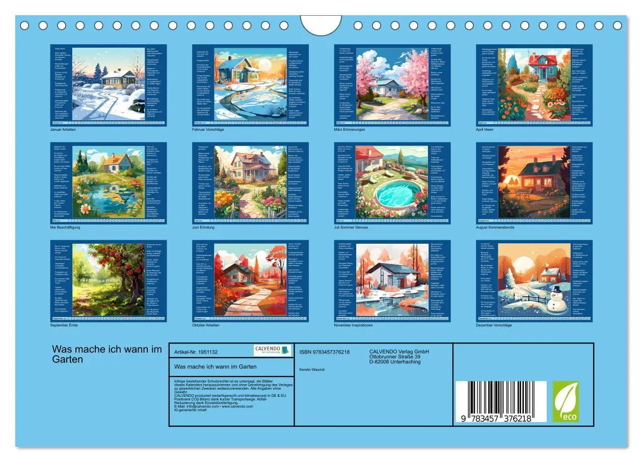 Bild: 9783457376218 | Was mache ich wann im Garten (Wandkalender 2026 DIN A4 quer),...