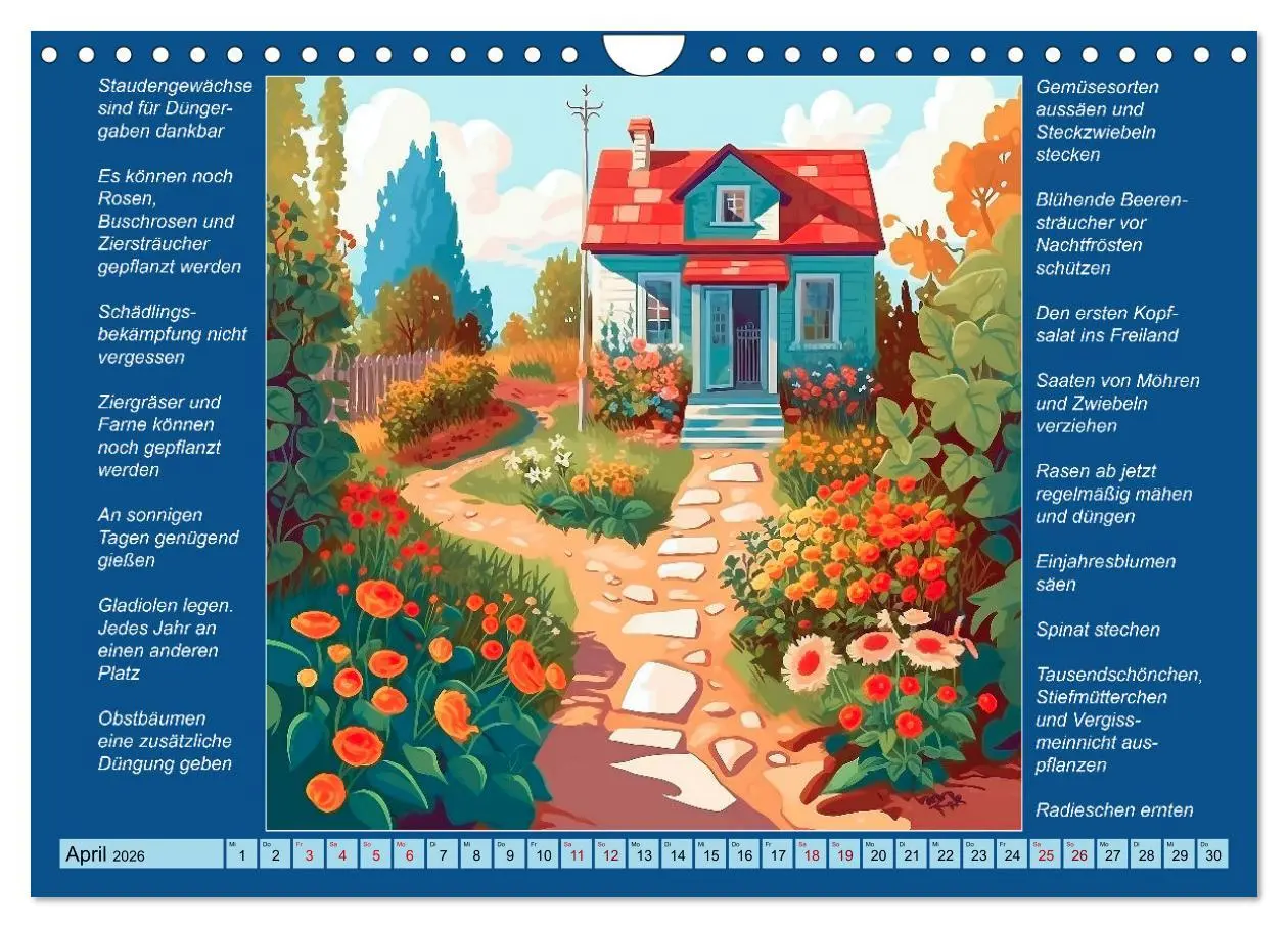 Bild: 9783457376218 | Was mache ich wann im Garten (Wandkalender 2026 DIN A4 quer),...