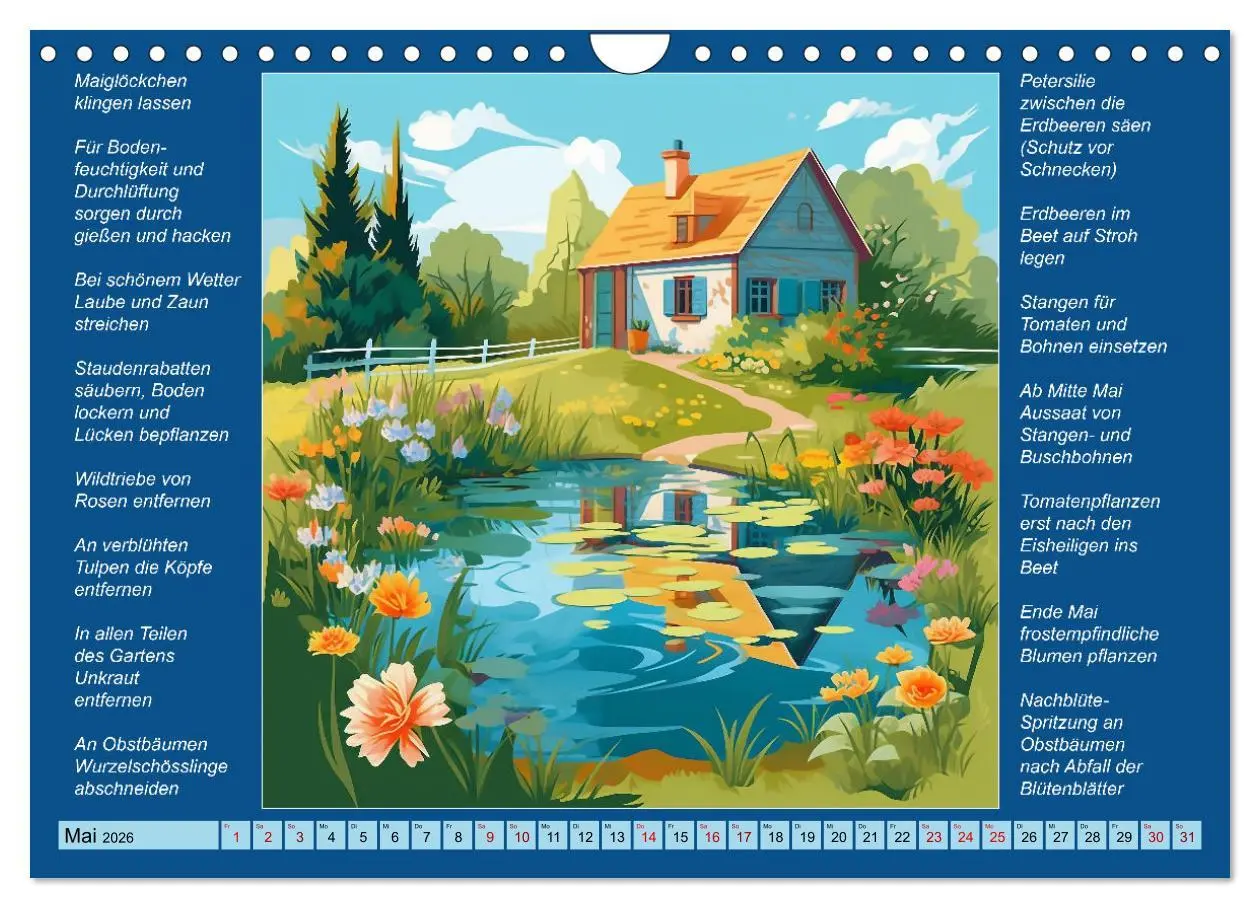 Bild: 9783457376218 | Was mache ich wann im Garten (Wandkalender 2026 DIN A4 quer),...
