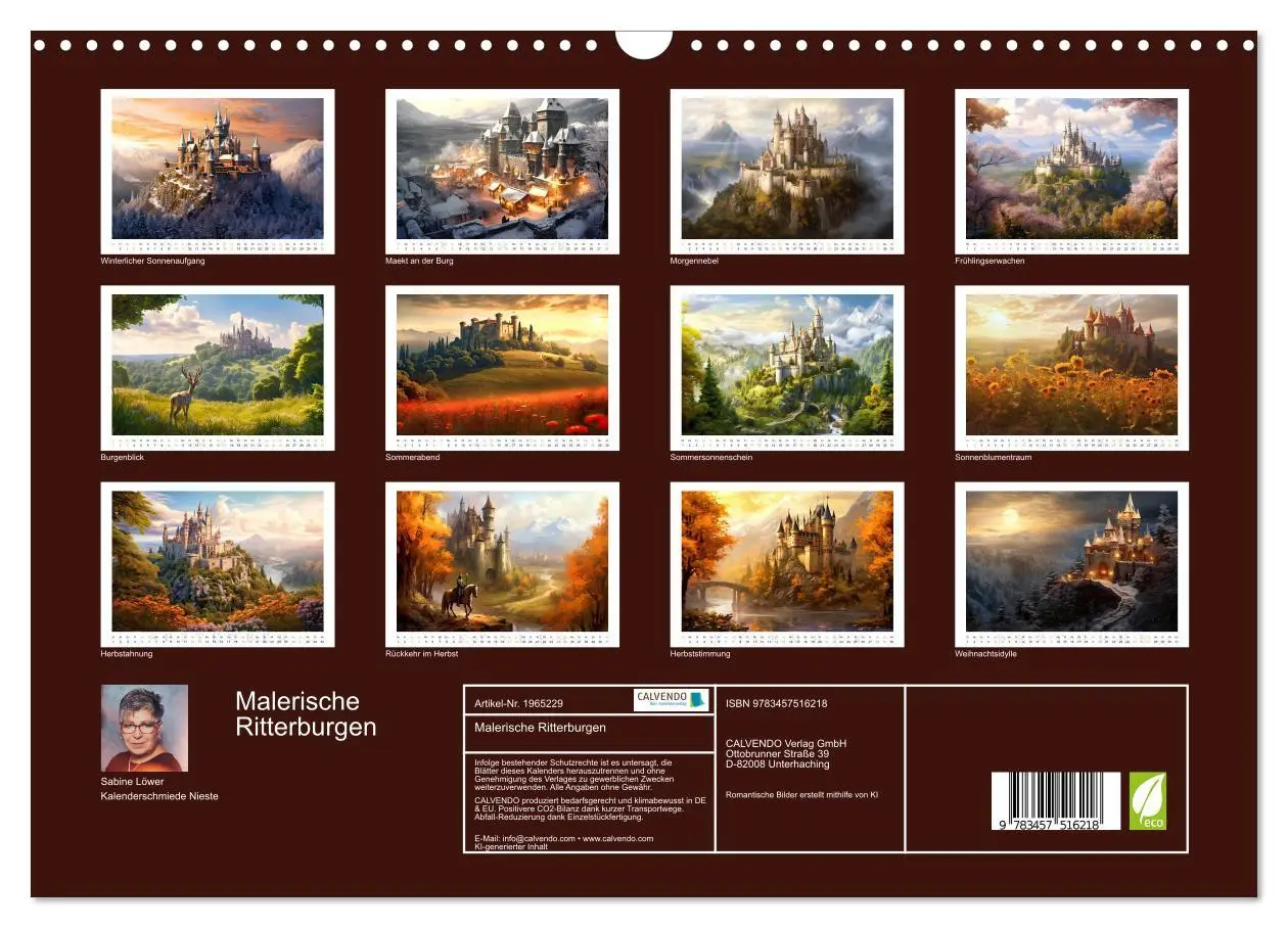 Bild: 9783457516218 | Malerische Ritterburgen (Wandkalender 2026 DIN A3 quer), CALVENDO...