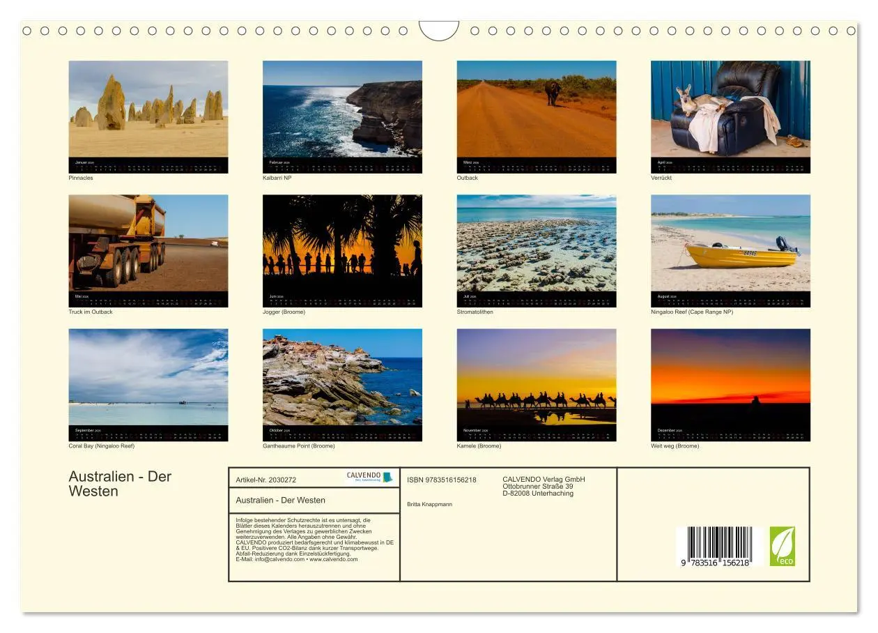 Bild: 9783516156218 | Australien - Der Westen (Wandkalender 2026 DIN A3 quer), CALVENDO...